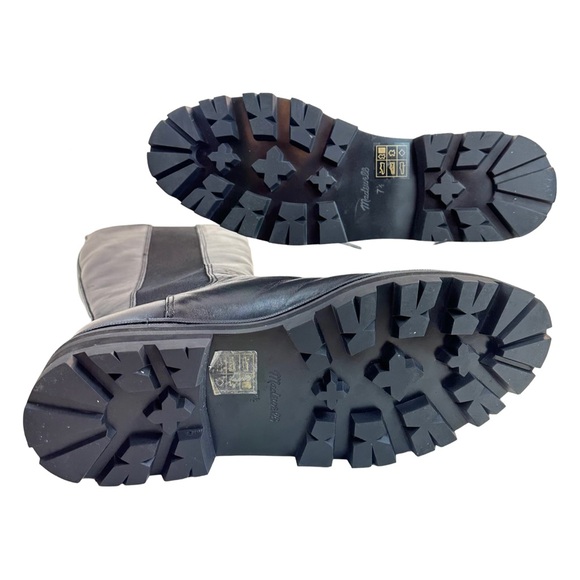 Madewell The Poppy Tall Lugsole Boot with Extended Calf Size:7.5Color:True Black - Picture 11 of 16